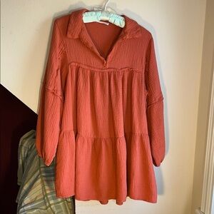 Ces Femmes Rust Orange Long Sleeve‎ Mini or Tunic S